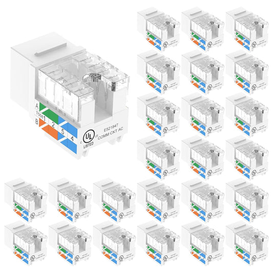 VCE UL Listed 10Gbps Cat6 Keystone Jack Insert 25-Pack